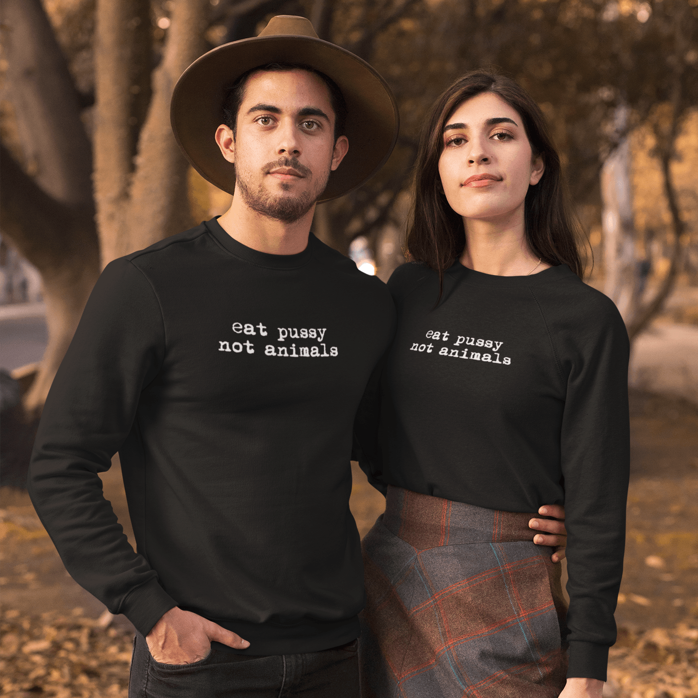 Eat Pussy not animals Fleece Crewneck